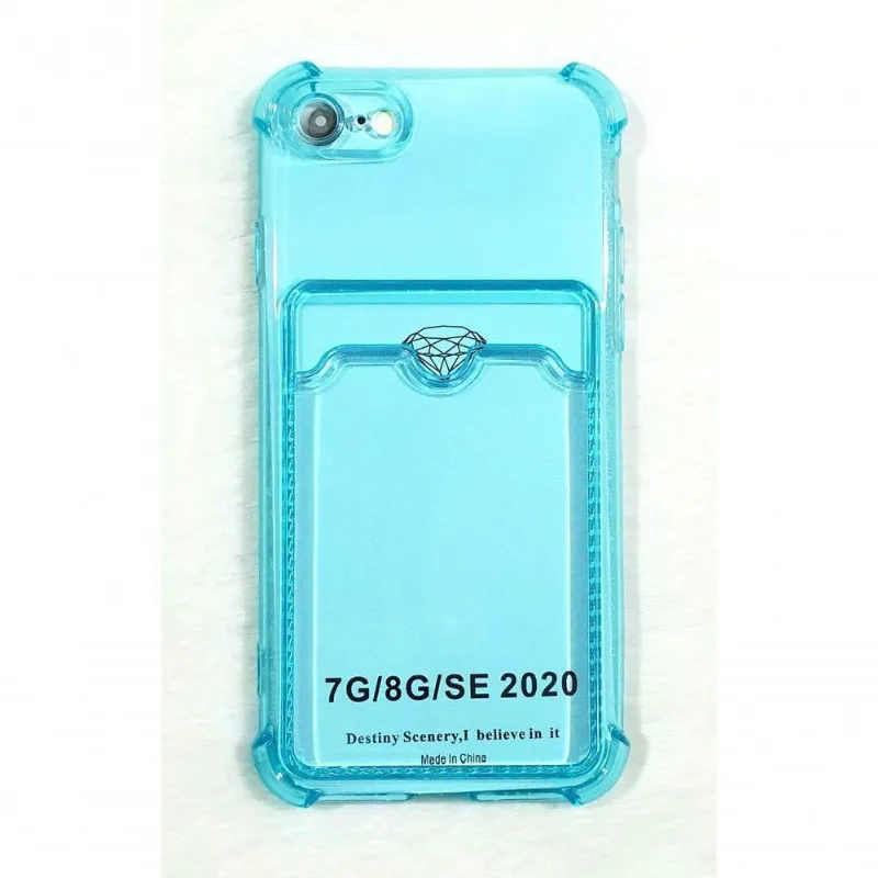 Capinha Iphone 7 8 Se 2020 4.7 Translucida Cores Azul Bebe