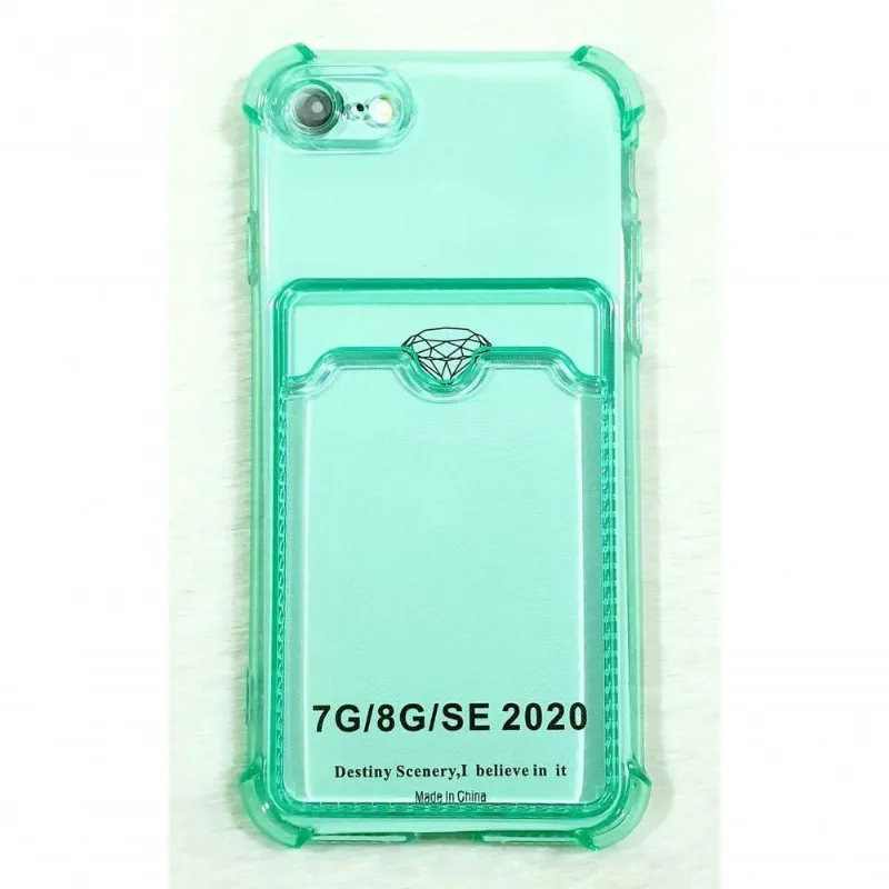 Capinha Iphone 7, 8, Se 2020 4.7 Translucida Verde, - DELUZZ
