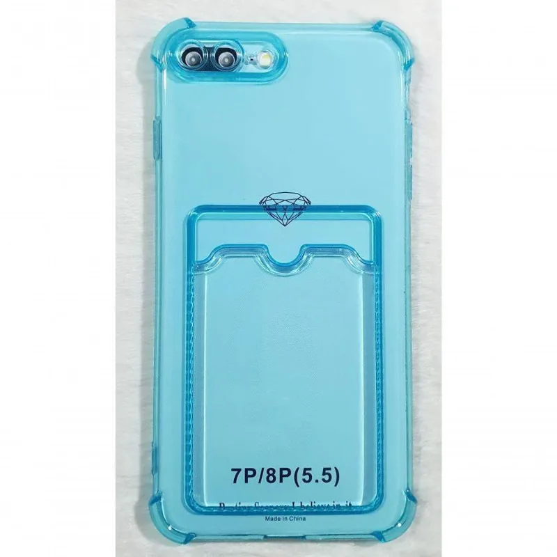 Capinha Iphone 7 Plus/8 Plus 5.5 Translucida Cor Azul Bebê