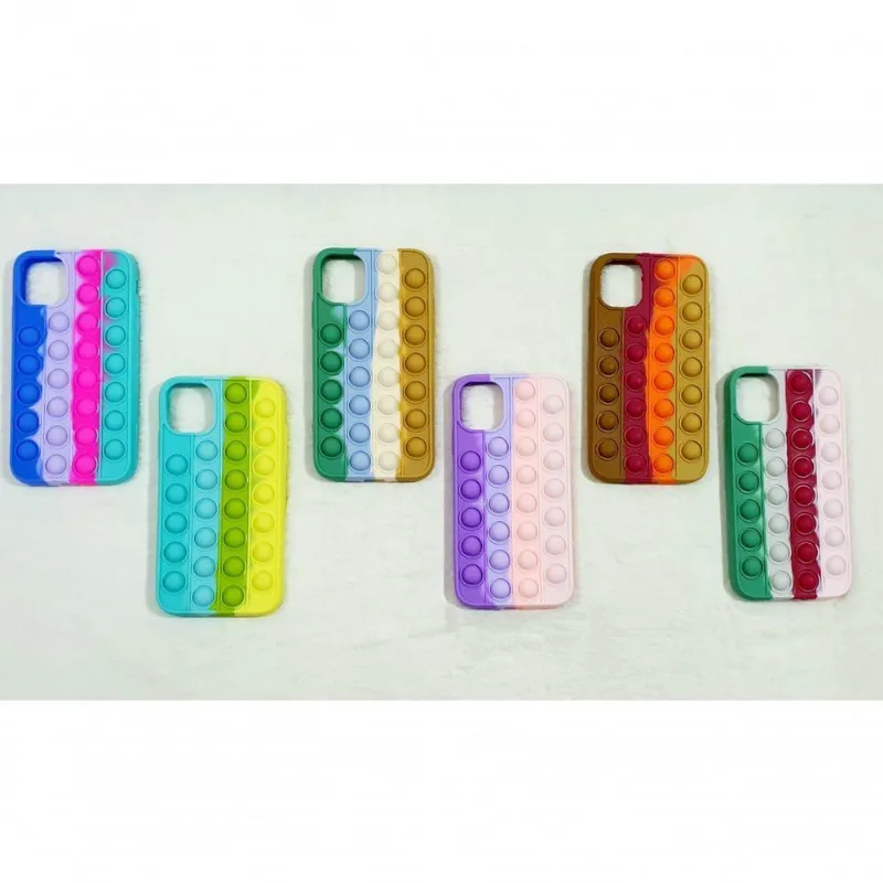Capa Case Capinha Silicone Bolha Iphone 11 6.1 Anti Stress Pop It Cor Cor 5 - DELUZZ