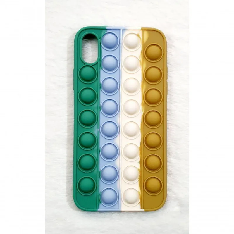 Capa Case Capinha Silicone Bolha Iphone Xr 6.1 Anti Stress Pop It Cor Cor 3 - DELUZZ