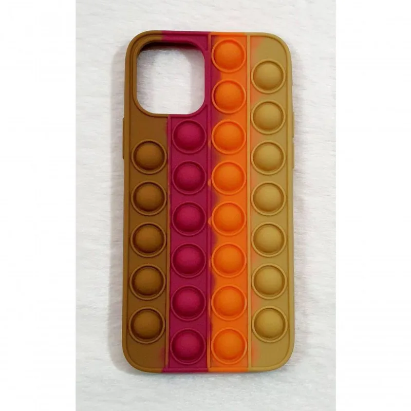 Capa Case Capinha Silicone Bolha Iphone 12 6.1 Anti Stress Pop It Cor Cor 5 - DELUZZ