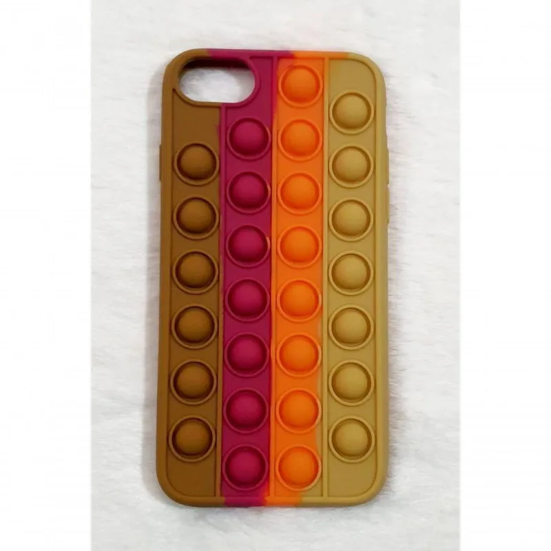 Capa Case Capinha Silicone Bolha Iphone 7 4.7 Anti Stress Pop It Cor Cor 5 - DELUZZ