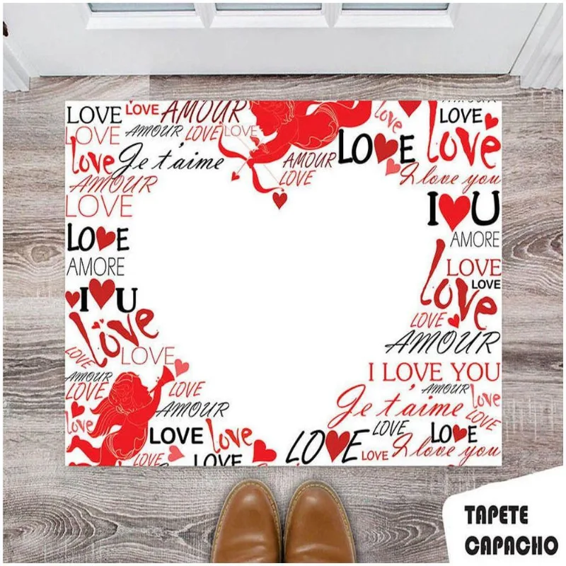 Tapete Capacho Personalizado I Love You - DELUZZ