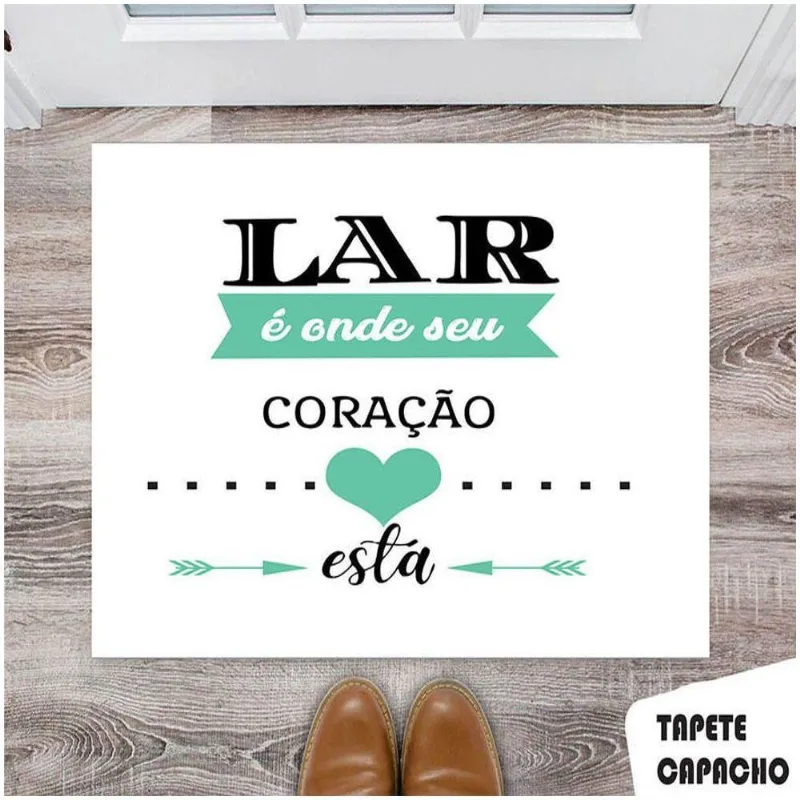 Tapete Capacho Personalizado Lar é Onde Seu Coração Está - DELUZZ