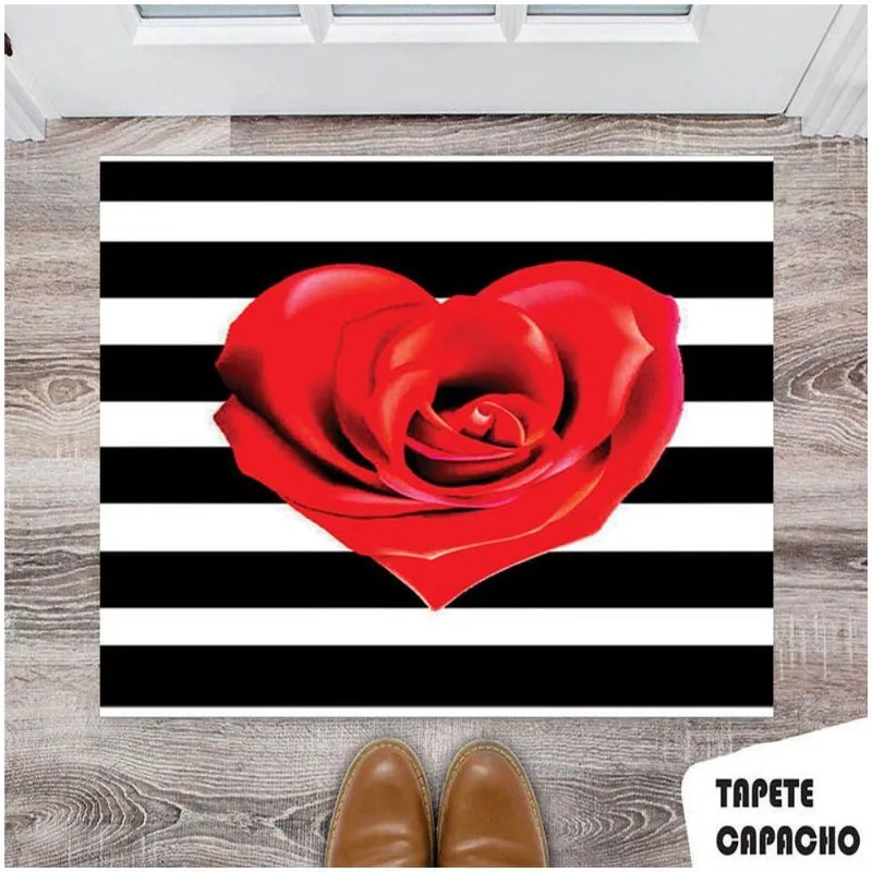 Tapete Capacho Personalizado Flower The Heart - DELUZZ