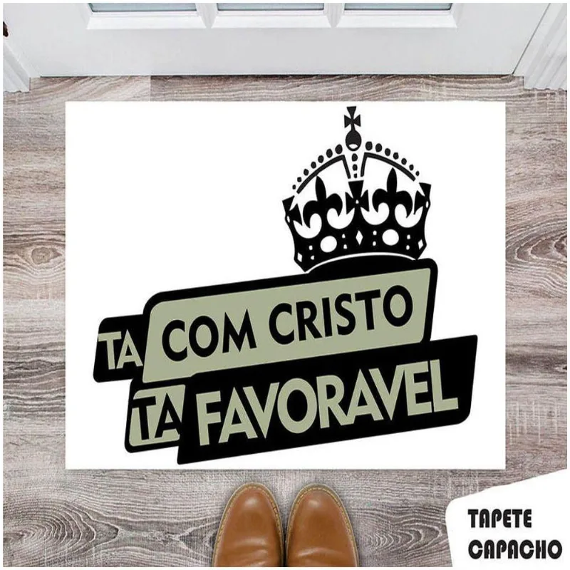 Tapete Capacho Personalizadota Com Cristo Ta Favorável - DELUZZ