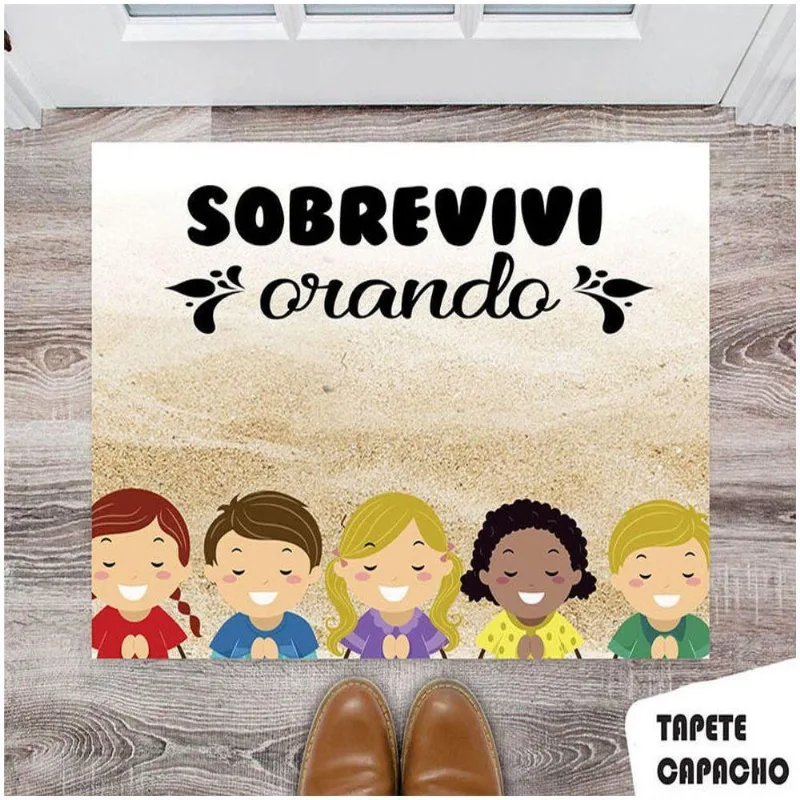 Tapete Capacho Personalizado Sobrevivi Orando - DELUZZ