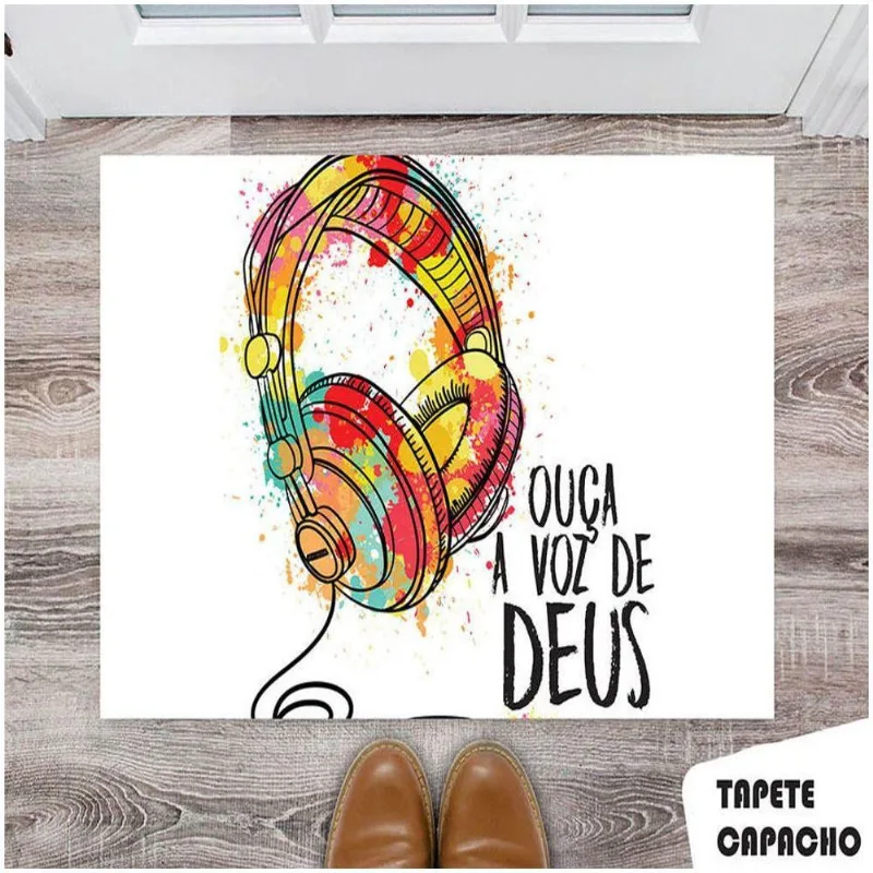 Tapete Capacho Personalizado Ouça A Voz De Deus - DELUZZ
