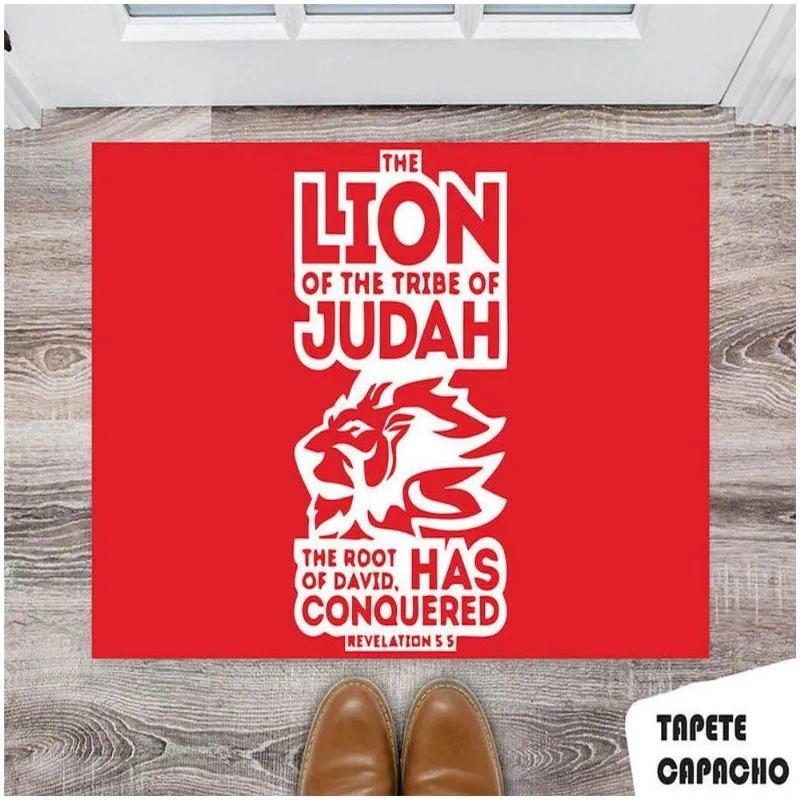 Tapete Capacho Personalizado O Leão De Juda Vermelho - DELUZZ