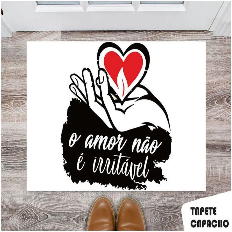 Tapete Capacho Personalizado O Amor Não é Irritavel - DELUZZ
