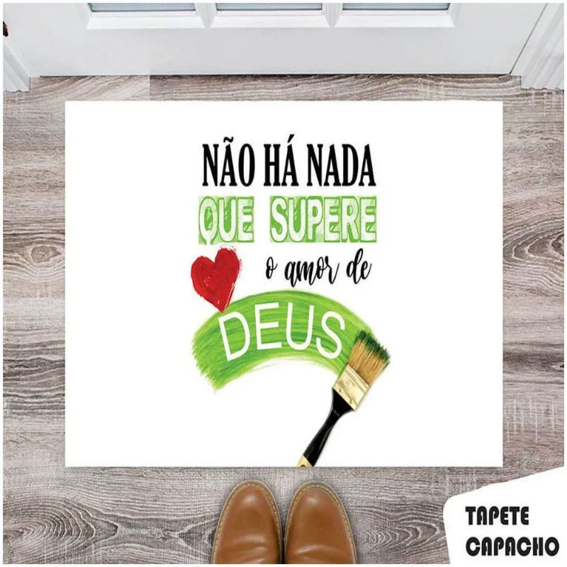 Tapete Capacho Personalizado Não Há Nada Que Supere O Amor De Deus - DELUZZ
