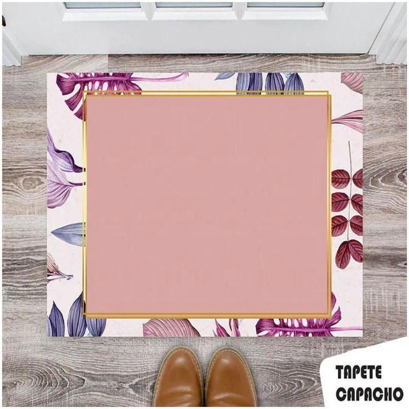 Tapete Capacho Personalizado Floral Enquadrado - DELUZZ