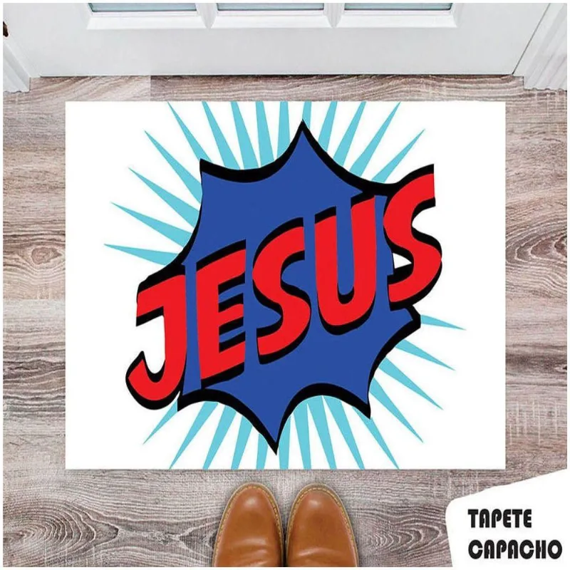 Tapete Capacho Personalizado Jesus Popart - DELUZZ