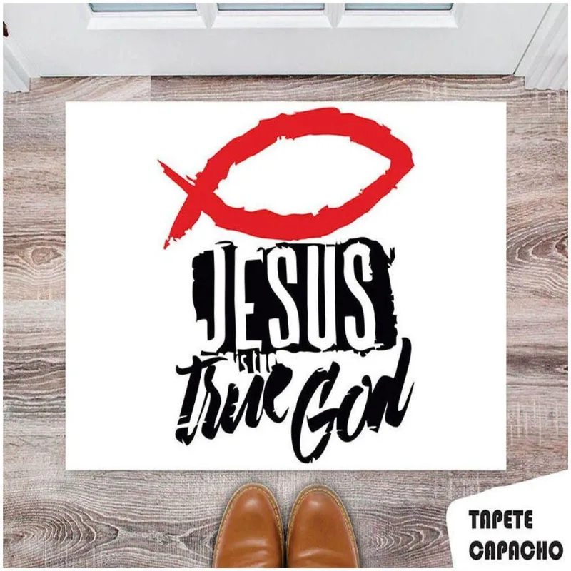 Tapete Capacho Personalizado Jesus O Verdadeiro Deus - DELUZZ