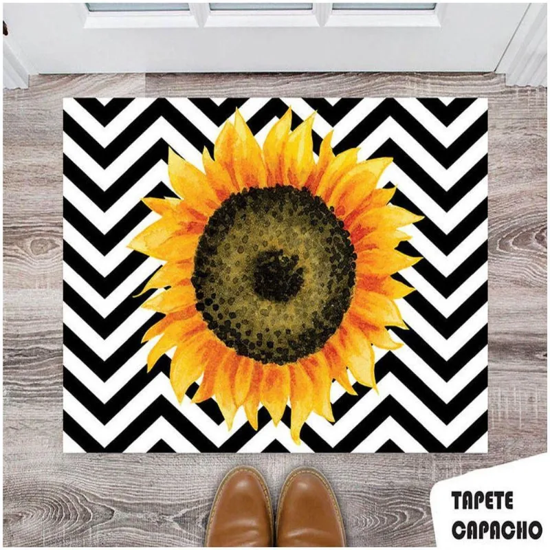 Tapete Capacho Personalizado Floral Girassol - DELUZZ
