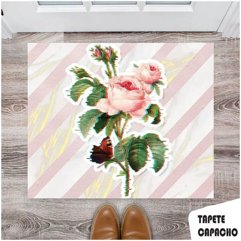Tapete Capacho Personalizado Floral Ilusão - DELUZZ