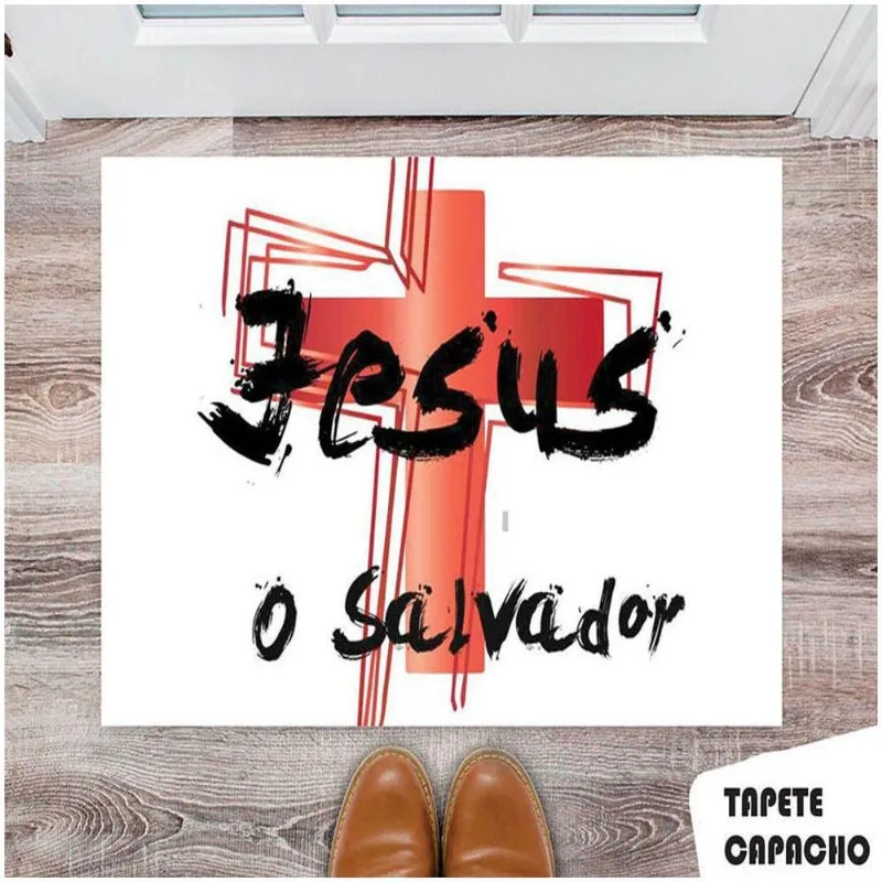 Tapete Capacho Personalizado Jesus O Salvador - DELUZZ
