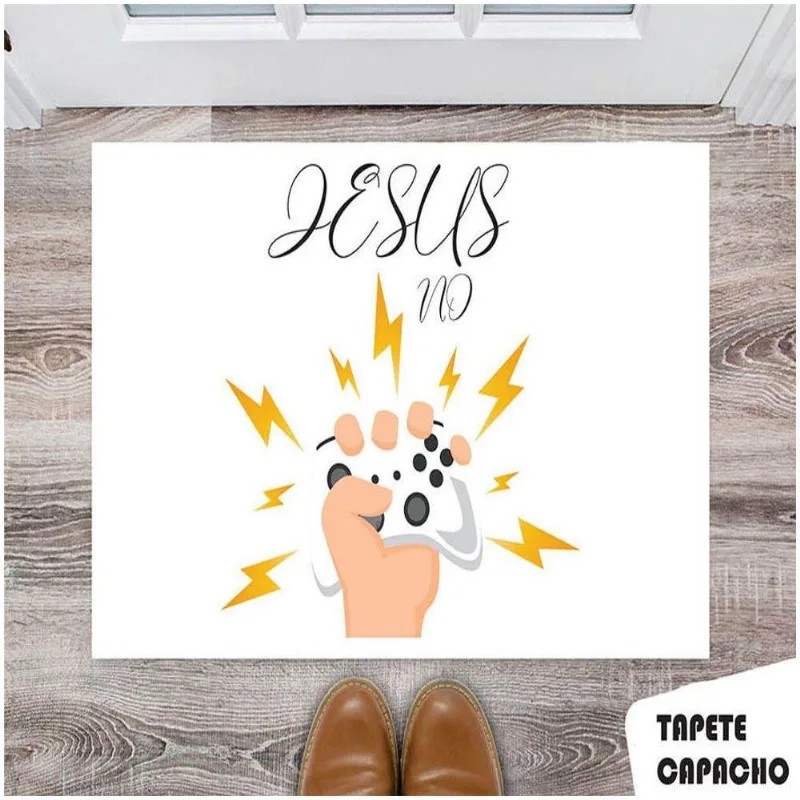 Tapete Capacho Personalizado Jesus No Controle - DELUZZ
