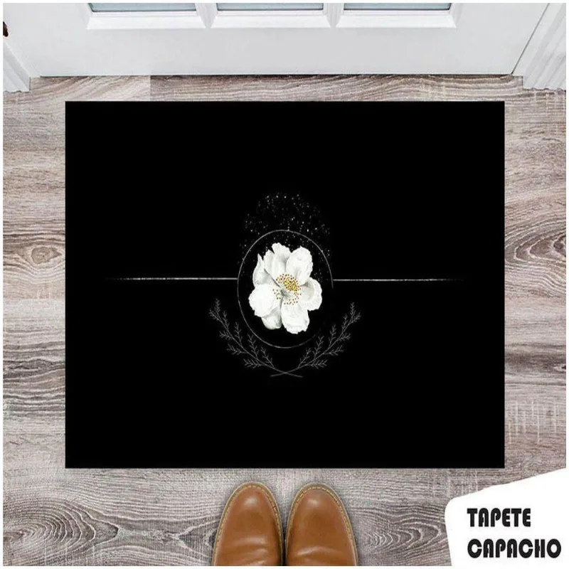 Tapete Capacho Personalizado Floral Ponto De Luz - DELUZZ