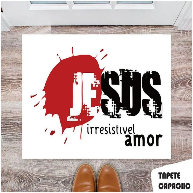 Tapete Capacho Personalizado Jesus Irresistivél Amor - DELUZZ