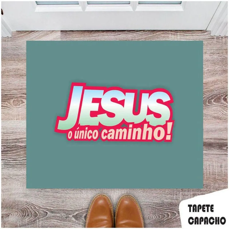 Tapete Capacho Personalizado Jesus é O Unico Caminho - DELUZZ
