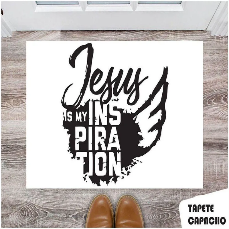 Tapete Capacho Personalizado Jesus é Minha Inspiração - DELUZZ