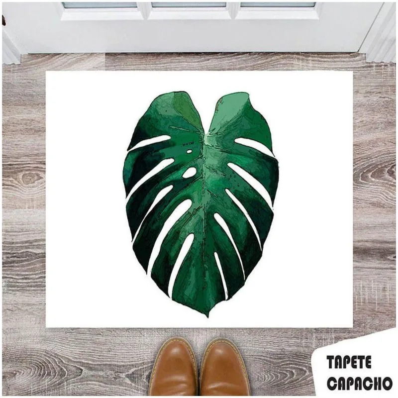 Tapete Capacho Personalizado Green Monstera - DELUZZ