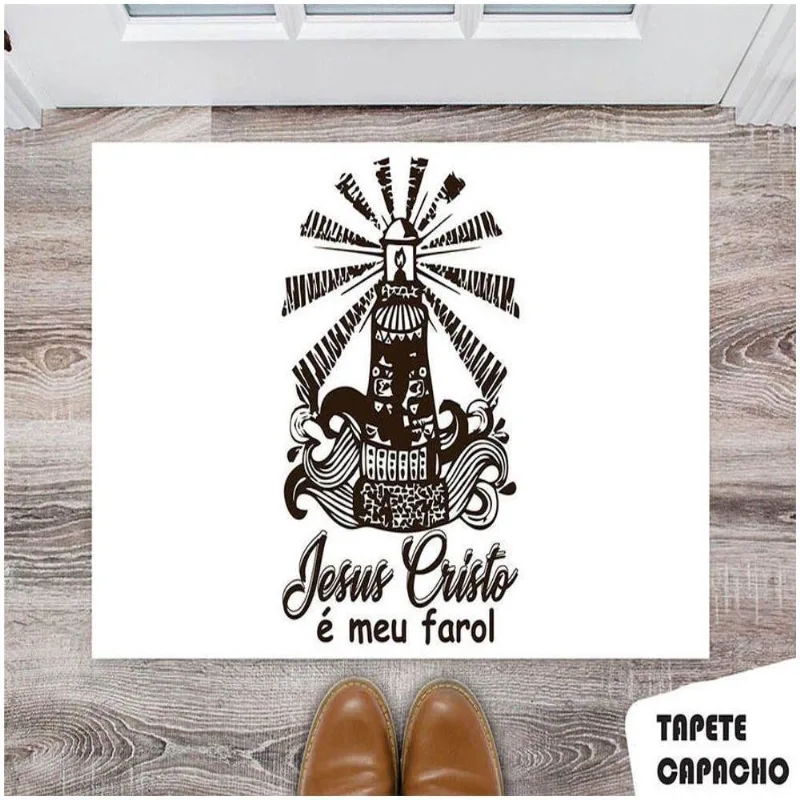 Tapete Capacho Personalizado Jesus Cristo é O Meu Farol - DELUZZ