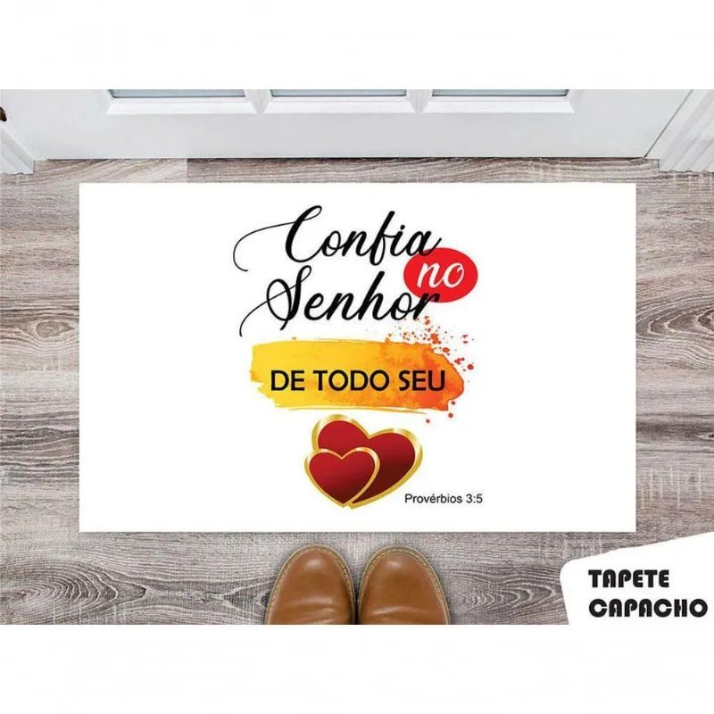 Tapete Capacho Personalizado Jesus Confia No Senhor De Todo - DELUZZ