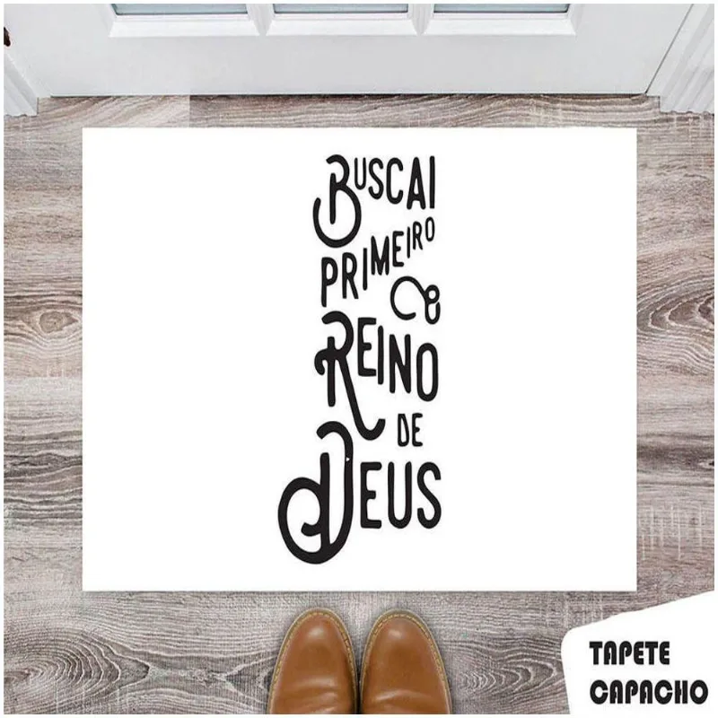 Tapete Capacho Personalizado Jesus Busai Primeiro Reino De Deus - DELUZZ
