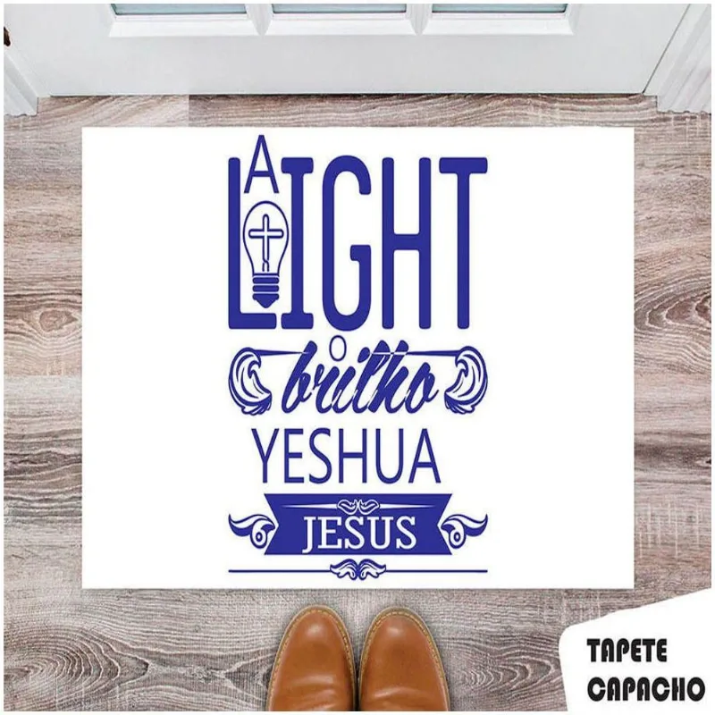 Tapete Capacho Personalizado Jesus A Luz Brilha - DELUZZ