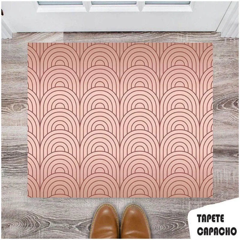 Tapete Capacho Personalizado Arcos Rose Gold - DELUZZ