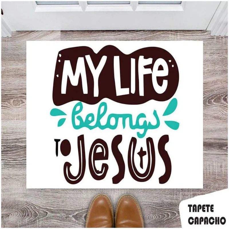 Tapete Capacho Personalizado Jesus Minha Vida - DELUZZ
