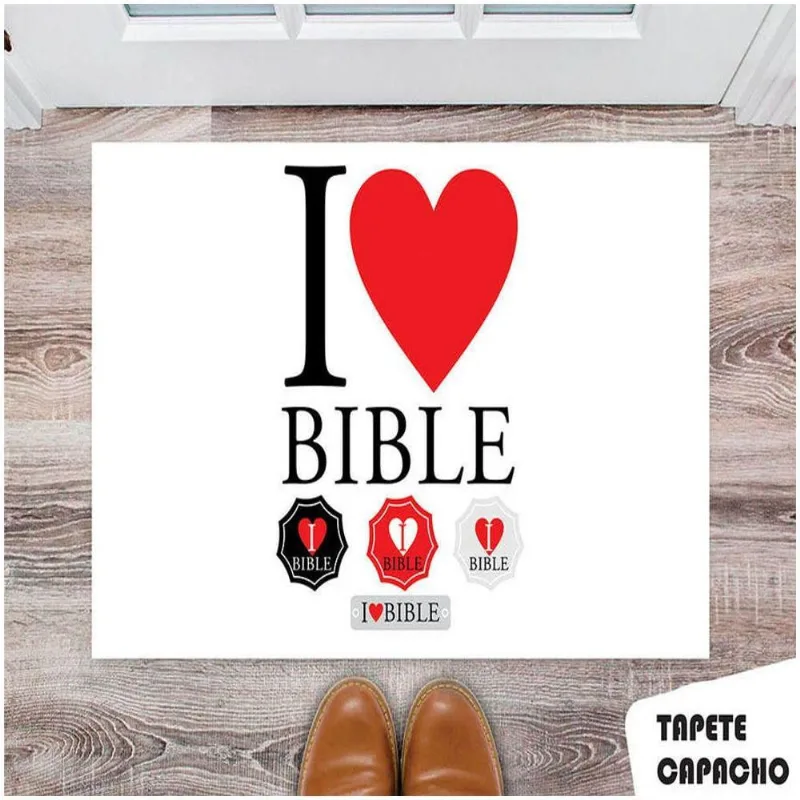 Tapete Capacho Personalizado I Love Blible - DELUZZ