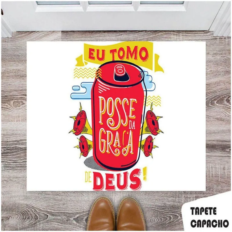 Tapete Capacho Personalizado Eu Tomo Posse Da Graça De Deus - DELUZZ