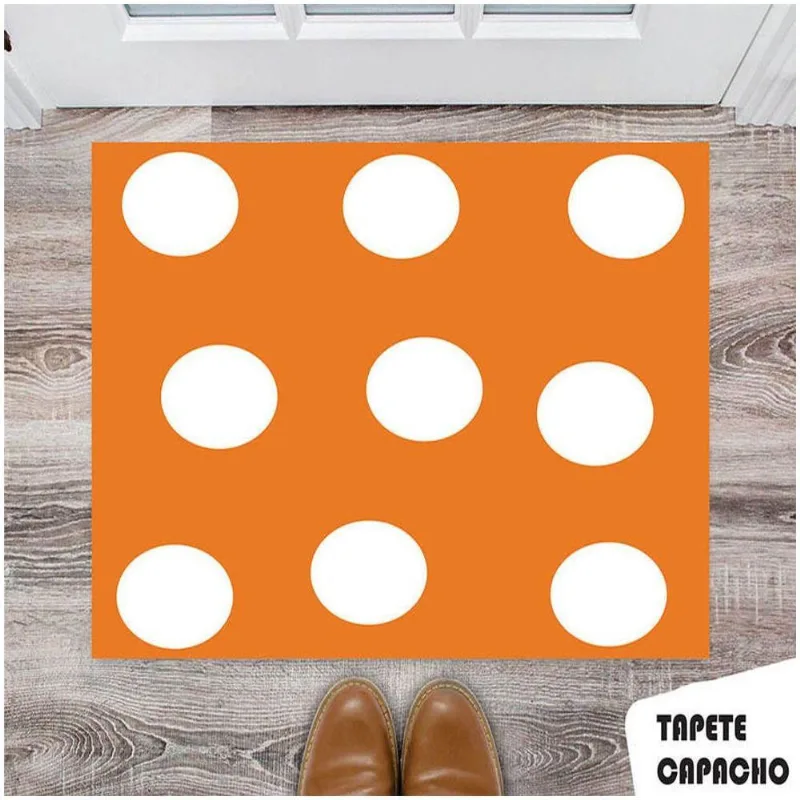 Tapete Capacho Personalizado White And Orange Vl 1 - DELUZZ