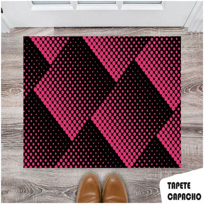 Tapete Capacho Personalizado Pontilhados Rosa Pink - DELUZZ