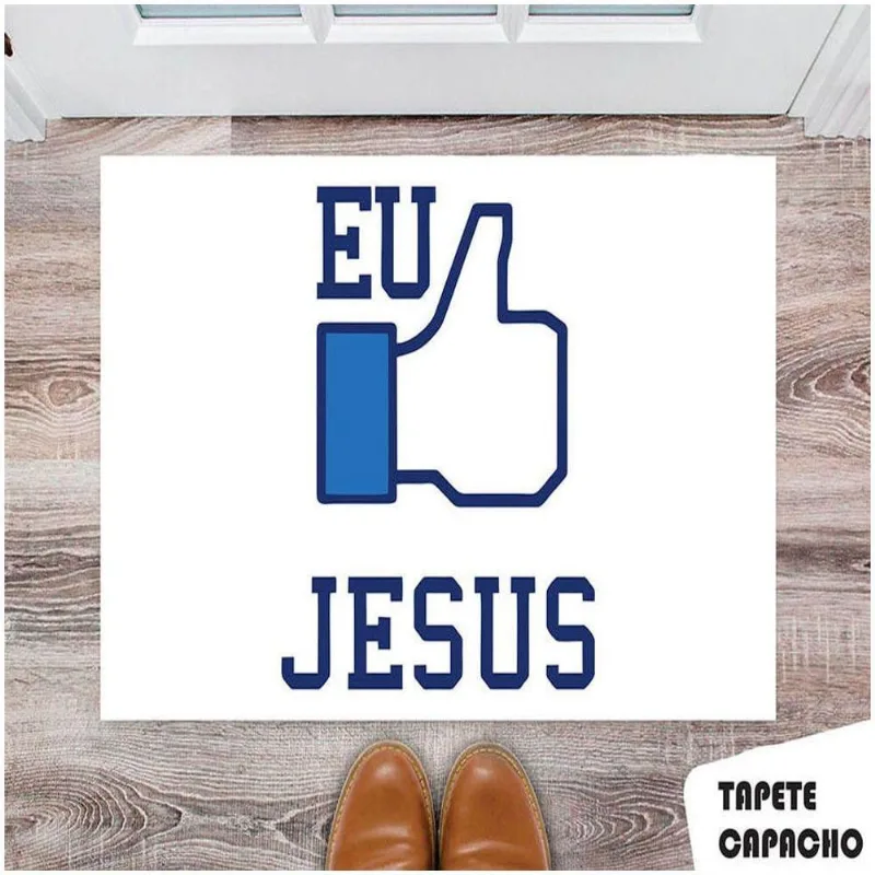 Tapete Capacho Personalizado Eu Curto Jesus - DELUZZ