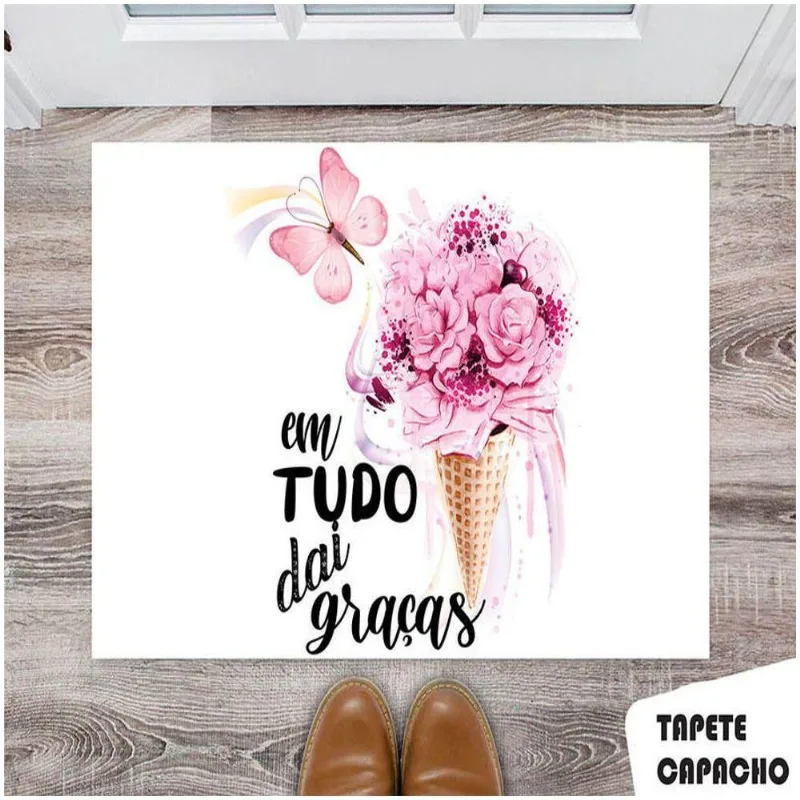 Tapete Capacho Personalizado Em Tudo Dai Graças - DELUZZ