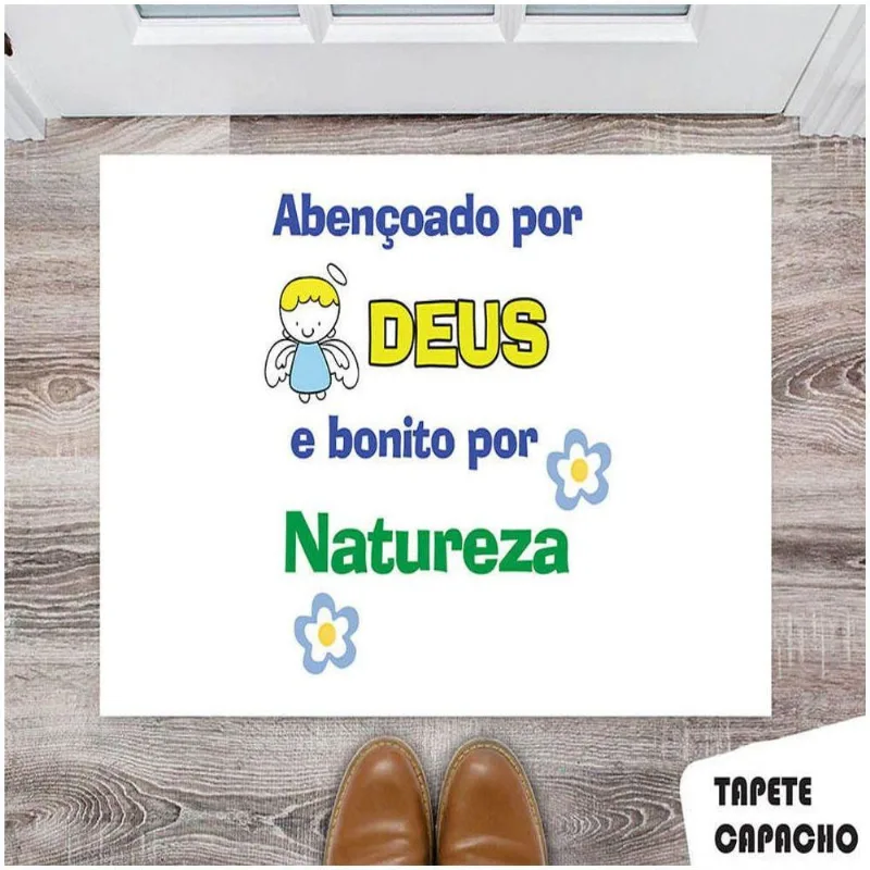 Tapete Capacho Personalizado Abençoado Por Deus E Bonito Por Natureza - DELUZZ