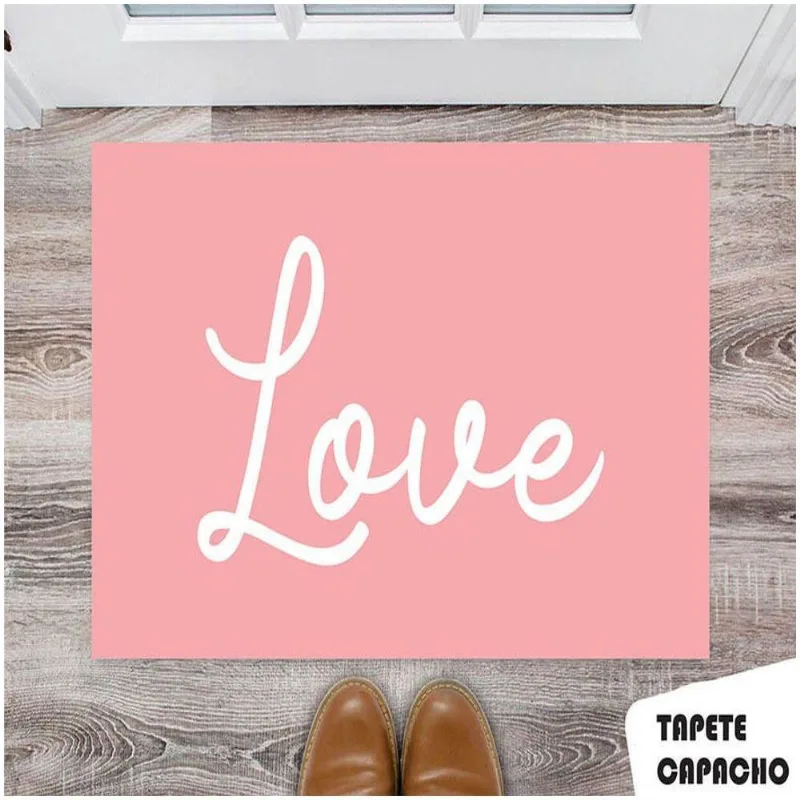 Tapete Capacho Personalizado Love Rose - DELUZZ