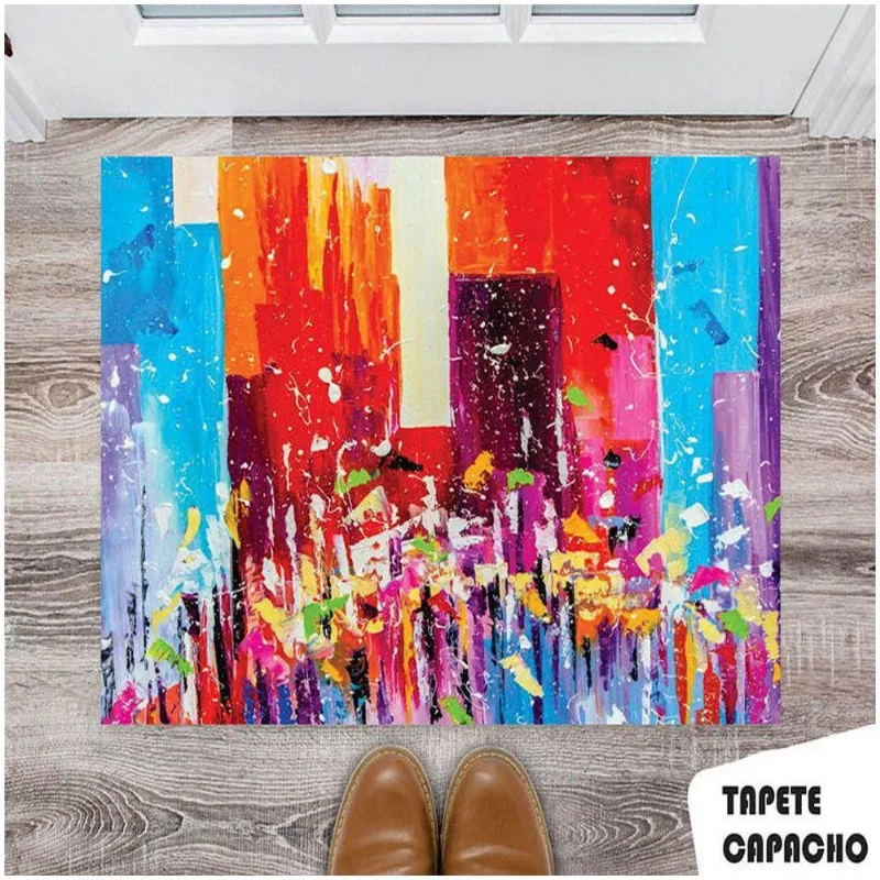 Tapete Capacho Personalizado Geométrico Abstrato - DELUZZ