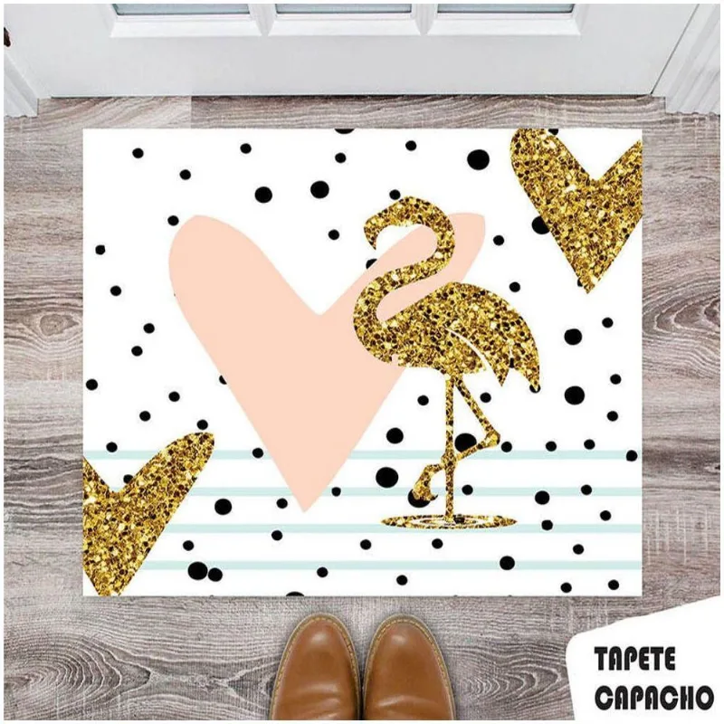 Tapete Capacho Personalizado Flamingo - DELUZZ