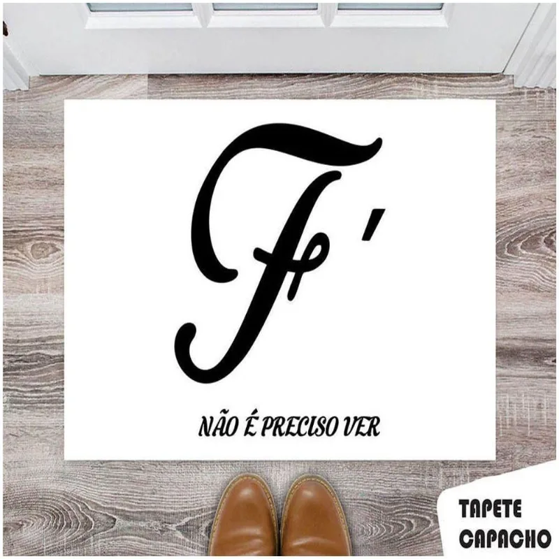 Tapete Capacho Personalizado Fe Não é Preciso Ver - DELUZZ