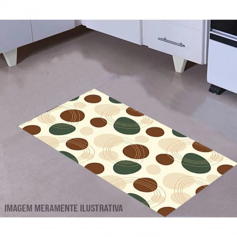Tapete Para Cozinha 60x40 Cm Verde Bege - DELUZZ