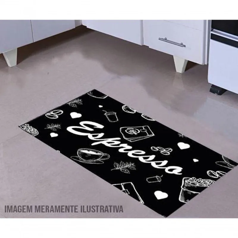 Tapete Para Cozinha Café Espresso 60x40cm - DELUZZ