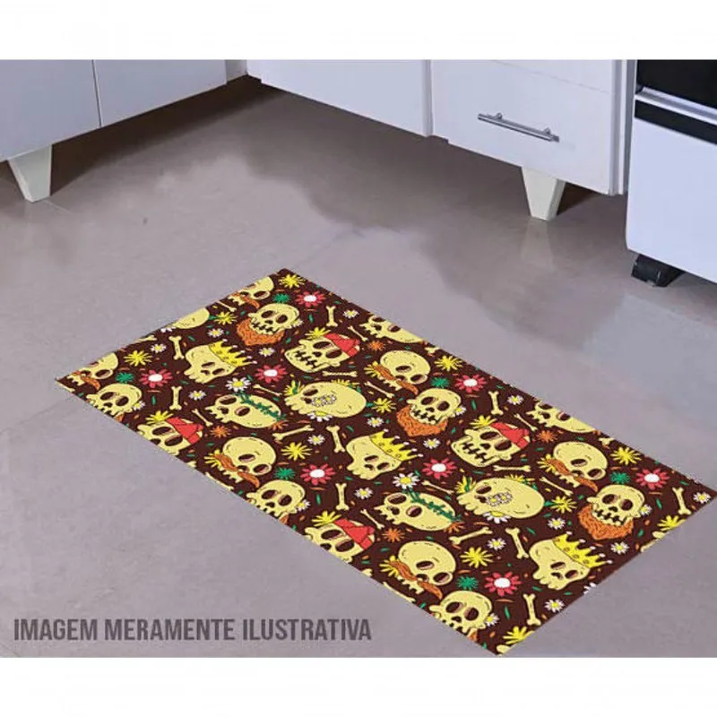 Tapete Para Cozinha Caveira Mexicana 60x40cm - DELUZZ