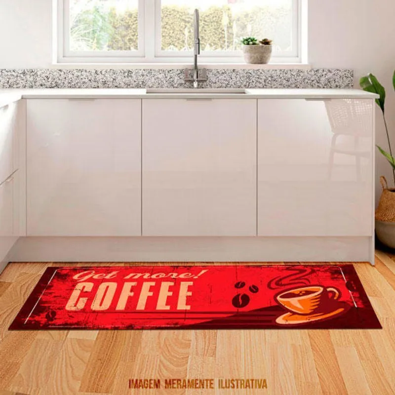 Tapete Passadeira Get More Coffe 100X40Cm - DELUZZ
