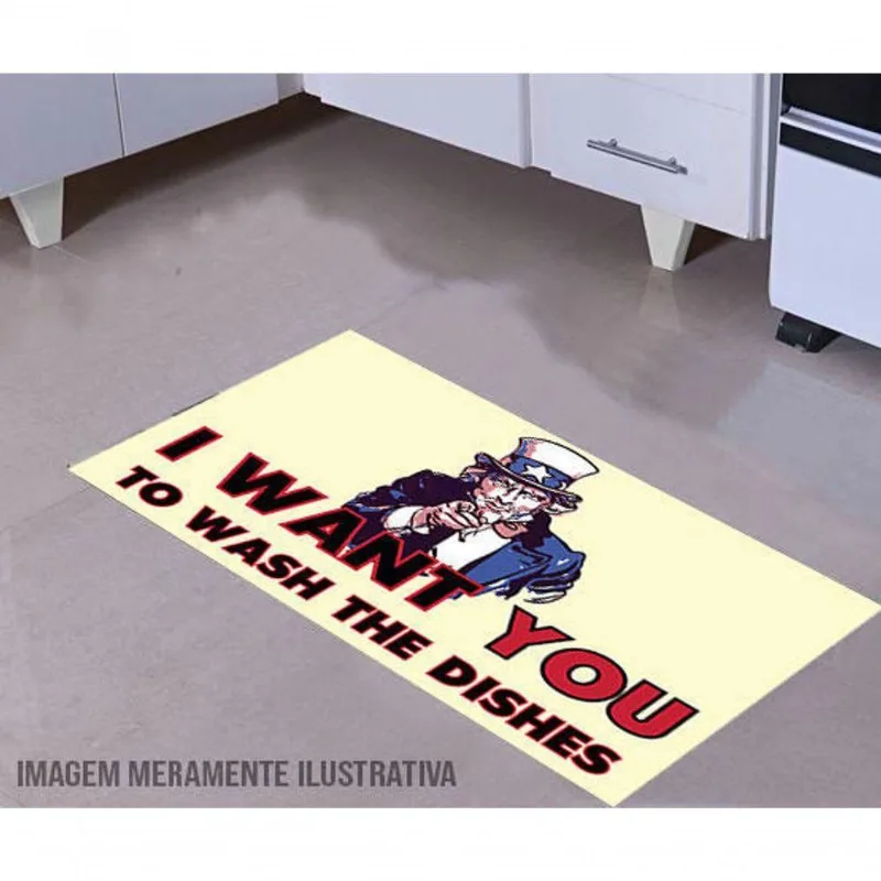Tapete Para Cozinha Want You To Wash 60X40Cm - DELUZZ